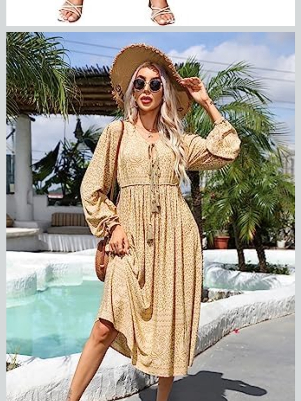 R. Vivimos Women's Plus Sz 4/6 Dress Animal Tiger Print V Neck Tassel Bohemian